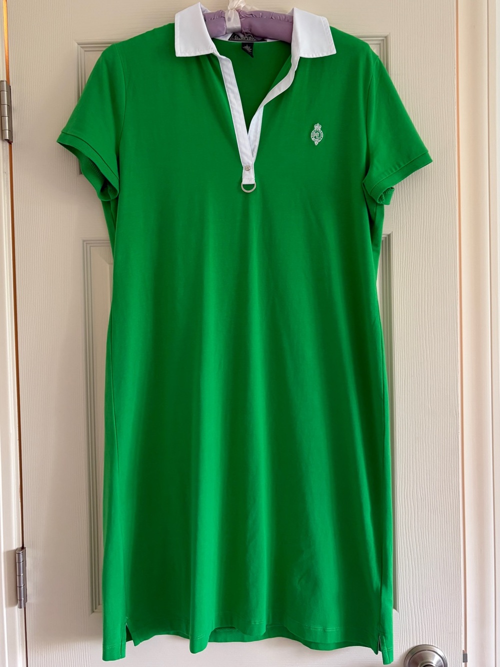 Ralph Lauren Active Green Polo Dress with White Collar Women Size Large
